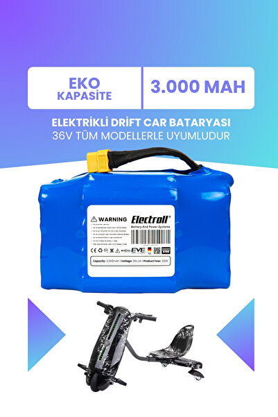 ELECTROLL Drift Car Bataryası 36v 3.000mah (EKO KAPASİTE) Güçlendirilmiş Batarya