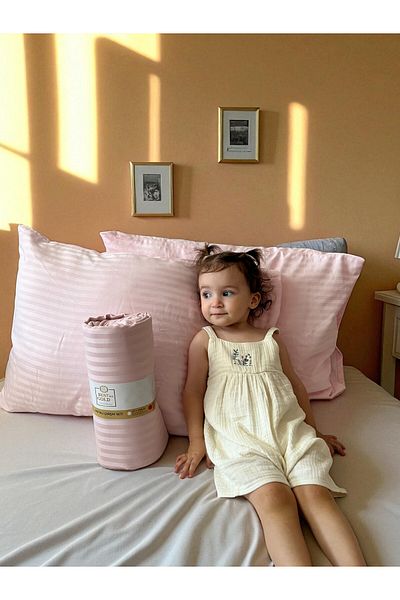 BESTİNA GOLD Cotton Satin Fitted Sheet Set