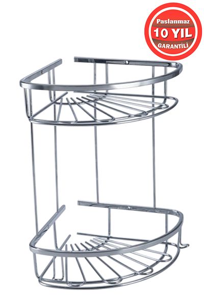 BanyomHome Clk Stainless Steel Peak 2-Piece 23X15 cm Shampoo Holder Bathroom Shelf