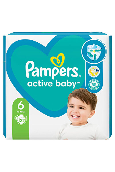 Pampers Scutece pentru bebelusi Active Baby, Μαριμέα 6, 13-18 κιλά, 32 Bucati,