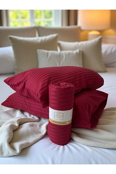 BESTİNA GOLD Cotton Satin Fitted Sheet Set