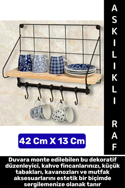 Wintoup Dayanıklı Kolay Montaj Mutfak Kahve Köşesi Dolap Tezgah Üstü Düzenleyici Estetik Metal Askılıklı Raf