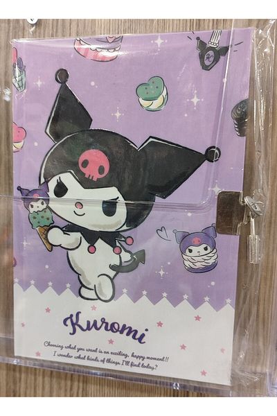 ada çanta kırtasiye Hardcover Hard Cover Lock Agenda Diary Multi-Purpose A5 Size Lined Notebook with Kuromi Figure Ad0222