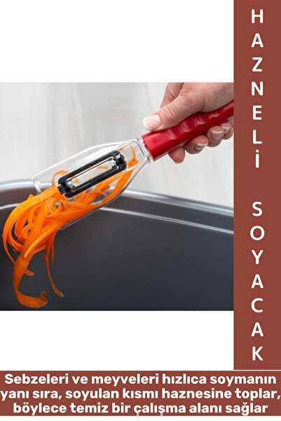 Wintoup Ergonomik Sebze Meyve Soyacağı Kabukları İçinde Tutan Pratik Kolay Ku...