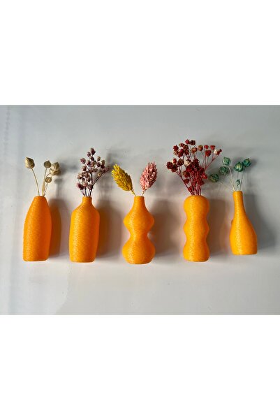 SERÜVENTR Miniflora - 5'li Magnetli Mini Vazo - Turuncu
