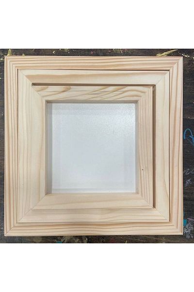 Mandalart Fabric Paintable Raw Wood Frame, Square Cut, Set of 3