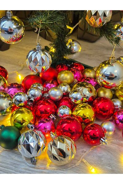 mıstıque home Mistique Home 6 Piece Large Matte Gray Ball Christmas Ornament 6 cm