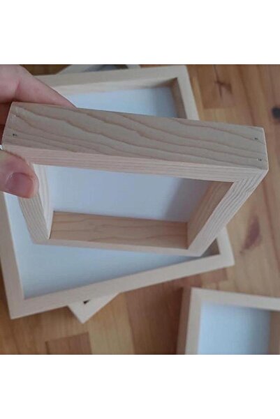 Mandalart Fabric Paintable Raw Wood Frame, Square Cut, Set of 3