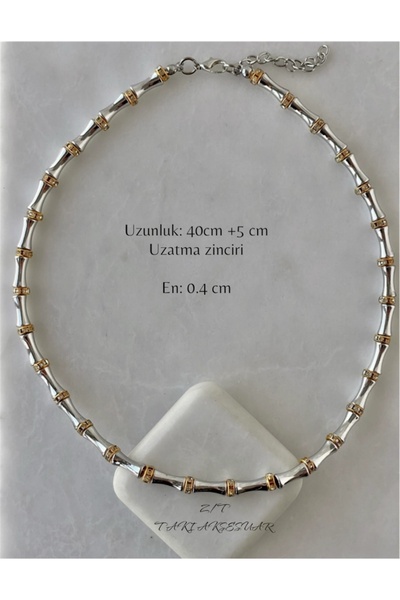 Butik قلادة فاخرة على شكل عظمة فضية اللون