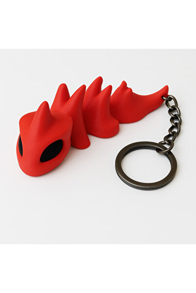 Store سلسلة مفاتيح مرنة مع شكل التنين الأحمر