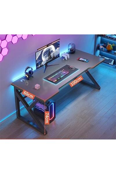 AGD Gaming Computer Desk in K-Shape by AGD, 100 cm, Black