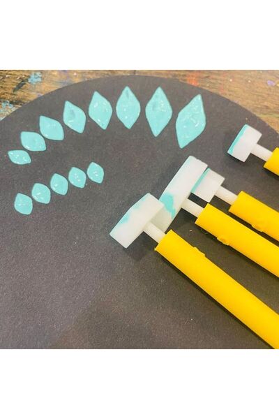 Mandalart Fabric Baklava Desenli Dot Kalemi, 8 Farklı Boyut, 4’lü Set, Dot Mandala Kalemi