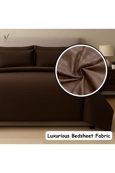View star Viewstar 6-Piece King Size Cotton Bedding Set – 1 Fitted Sheet, 1 Quilt Cover, 4 Pillowcases
