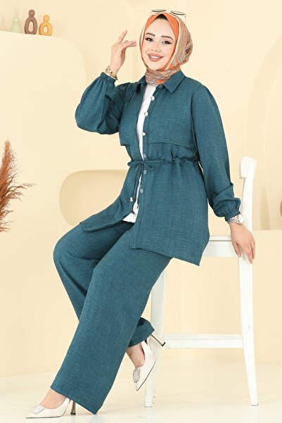 ModaMerve Beli Tünelli Sofia Takım 1015MP806-MS Petrol