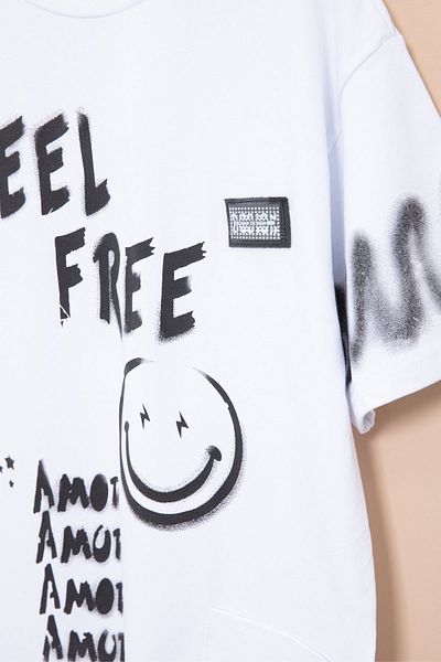 Cansın Mini White Pocket Detailed Text Printed Boys Crew Neck T-Shirt 21020