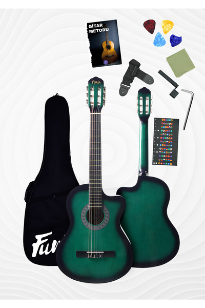 Furia CG-3901GNS Klasik Gitar 4/4 Sap Ayarlı Kesik Kasa Full Set