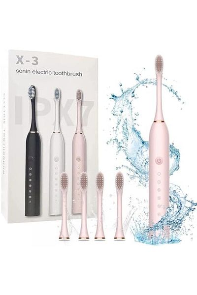 NECOMI Sonic Electric Toothbrushes, USB Rechargeable Ultrasonic Toothbrush with 4 Brush Heads, 6 Cle