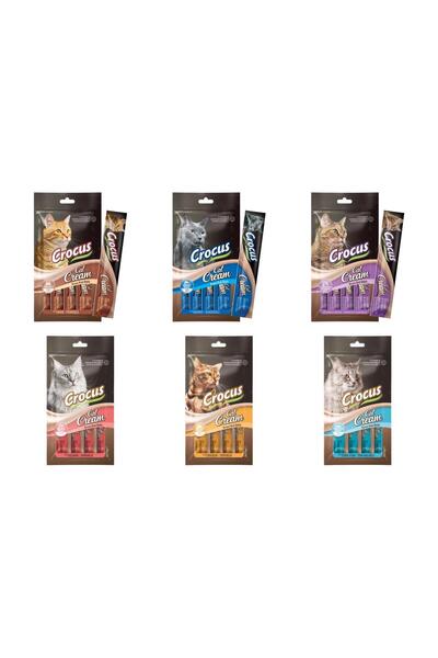 Crocus KEDİ ÖDÜL MAMASI 6 ÇEŞİT 4 LÜ KEDİ MAMASI 6 x 60GR