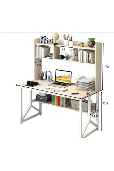 AGD Multi-Purpose Computer Desk with Storage Shelves