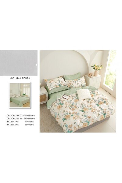 FIONNA.RO Finet Bed Linen - Green/Beige Floral