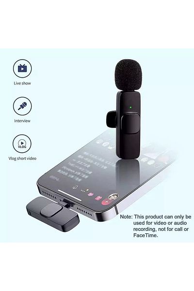 YNT İthalat K9 dual type-c wireless lavalier microphone