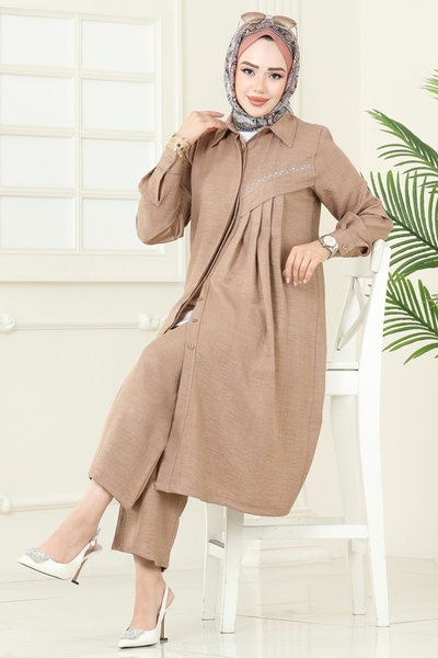 ModaMerve Taş Detaylı Sofia Takım 3128HBS856-MS Vizyon