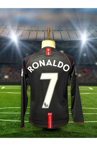 After Party Manchesterunited 2008 Season Black Cristiano Ronaldo Long Sleeve Nostalgia Jersey Vs Sports Singlet Ag