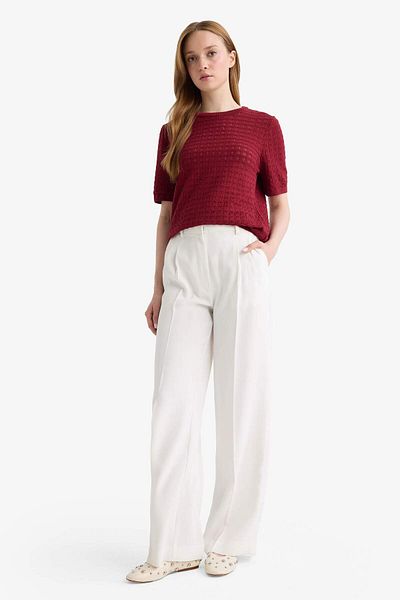 DeFacto Regular Fit Crew Neck Short Sleeve Knitwear Sweater F4974Ax25Au