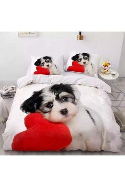 FIONNA.RO Finet Bed Linen - Puppy and Red Heart