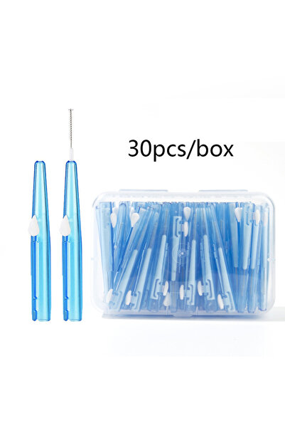 choice2 blue(1.0mm-1.2mm) 30Pcs/Box Toothpick Dental Interdental Brush 0.6mm-1.5mm Cleaning Between Teeth Or