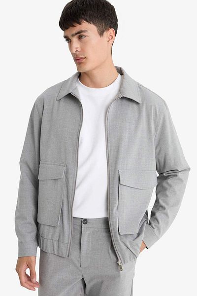 DeFacto Relax Fit Polo Collar Zippered Coat F0417Ax25Au