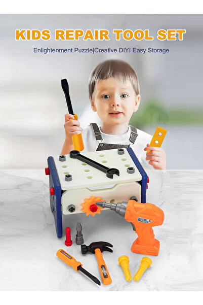 Ma Baby Kids Tool Set - 12 PCS Toddler Tool, Montessori STEM Educational Pretend Play Construction Toy