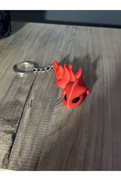 Store سلسلة مفاتيح مرنة مع شكل التنين الأحمر