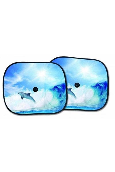 Bottari Set 2 parasolare auto laterale Dolphin, 36 x 44 cm, multicolor, montare cu ventuze