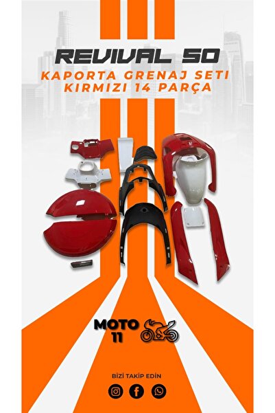 Mondial Revival 50 Kırmızı Kaporta Seti 14 Parça | Moto11