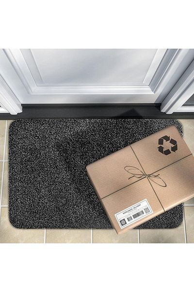 MIBAO anti-slip mat, polypropylene, black/grey, 60 x 90 cm