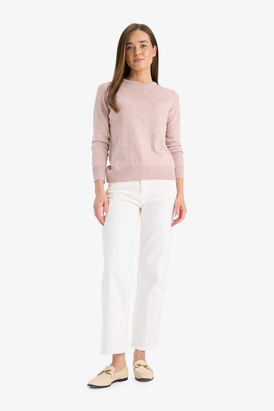 DeFacto Pulover de tricotaj cu decolteu rotund Regular Fit F4084AX25WN