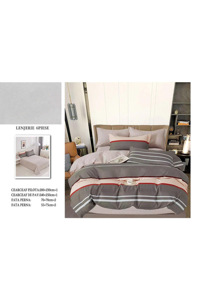 FIONNA.RO Finet Bed Linen - Red and White Stripes