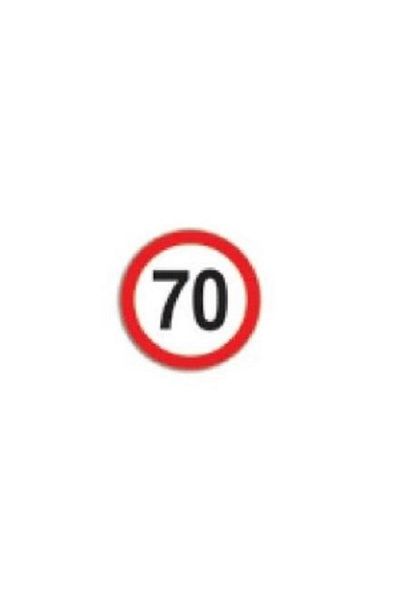 Universal Reflective sticker for speed limit 70 km/h, model VESTA TWY105VE, diameter 130 mm