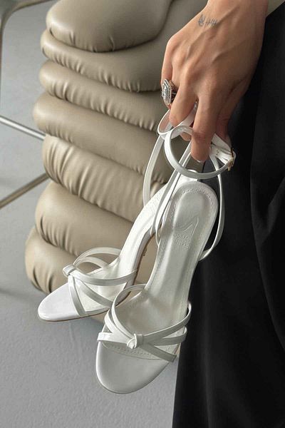AYAKKABI PRENSİ Katniss Ankle Strap White Patent Leather