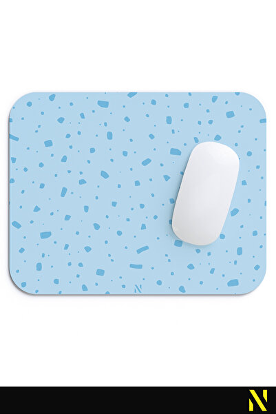 nilizma Подложка за мишка с син конфети мотив - 23 cm x 19 cm - Подложка за мишка с неплъзгаща се основа за дома и офиса
