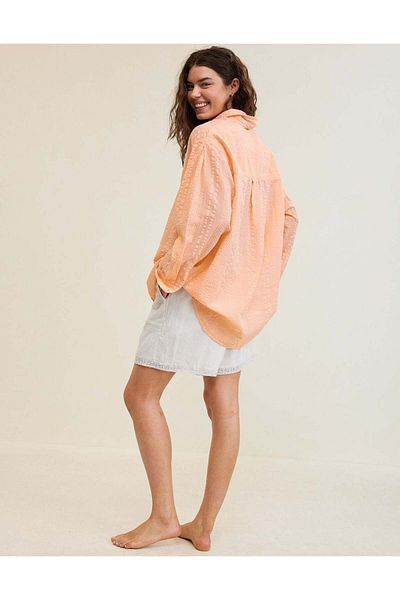 AMERICAN EAGLE Aerie Seersucker Cover Up Shirt