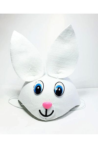 YNT İthalat White Color Eared Rabbit Hat Animal Hat