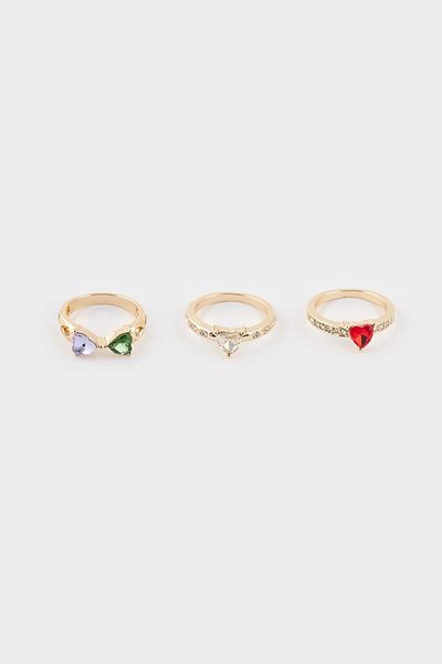 DeFacto Women's Triple Gold Ring F6203Axns