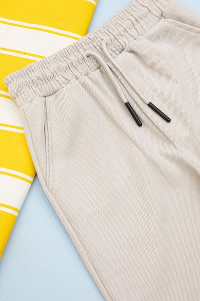 Cansın Mini Κρεμ ελαστική μέση Jogger Fabric Basic Boy's Shorts 21159