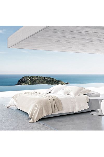 METİNEV White 100% Cotton Satin Duvet Cover Set – Double – 4 Pillowcases