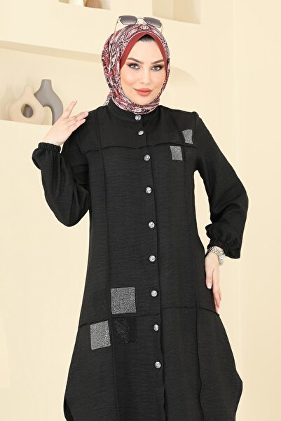 ModaMerve Taş Detaylı Takım 369DVL817-MS Siyah