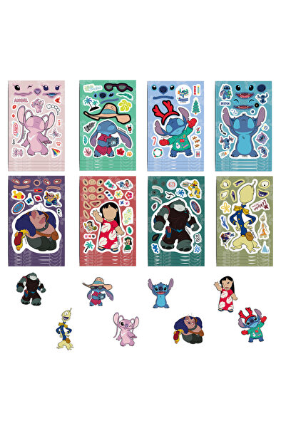 choice2 8 أوراق 32 ورقة ملصقات أحجية DIY شخصيات كرتونية غرزة ميم تجميع ملصقات...