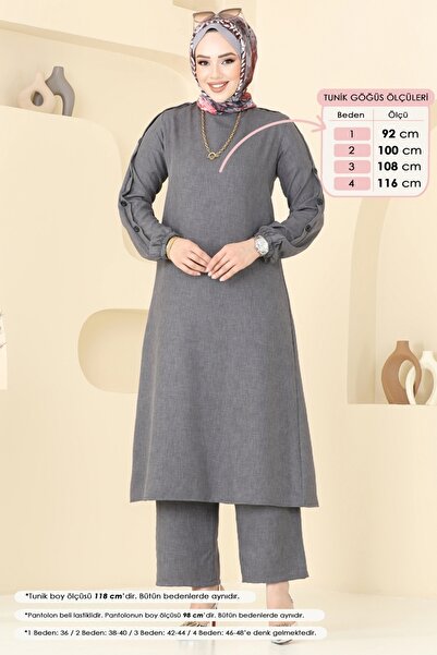 ModaMerve Epaulet Detail Set 829Ozn1046-Ms Anthracite