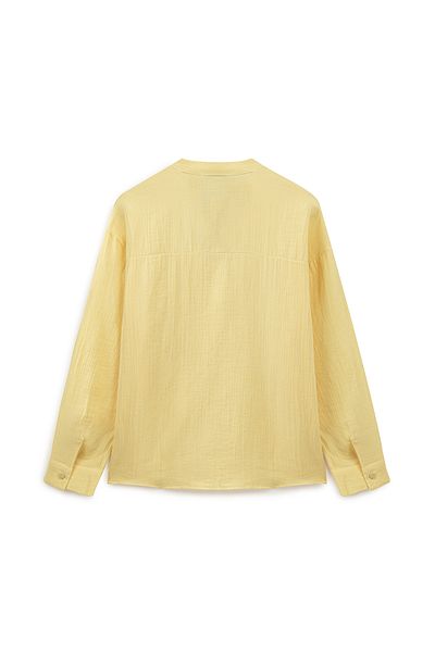 praye Judge Collar Muslin Tunic Yellow